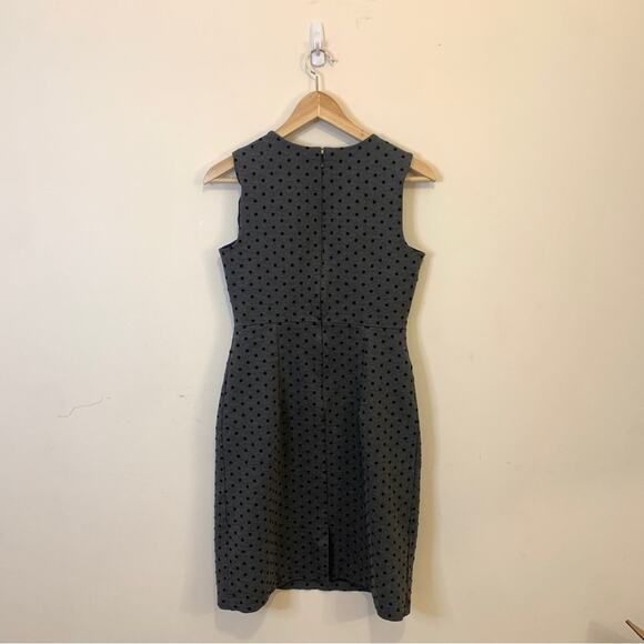 Lands End Polka Dot Gray Pencil Skirt Short Professional Work Dress 6 - Picture 10 of 11